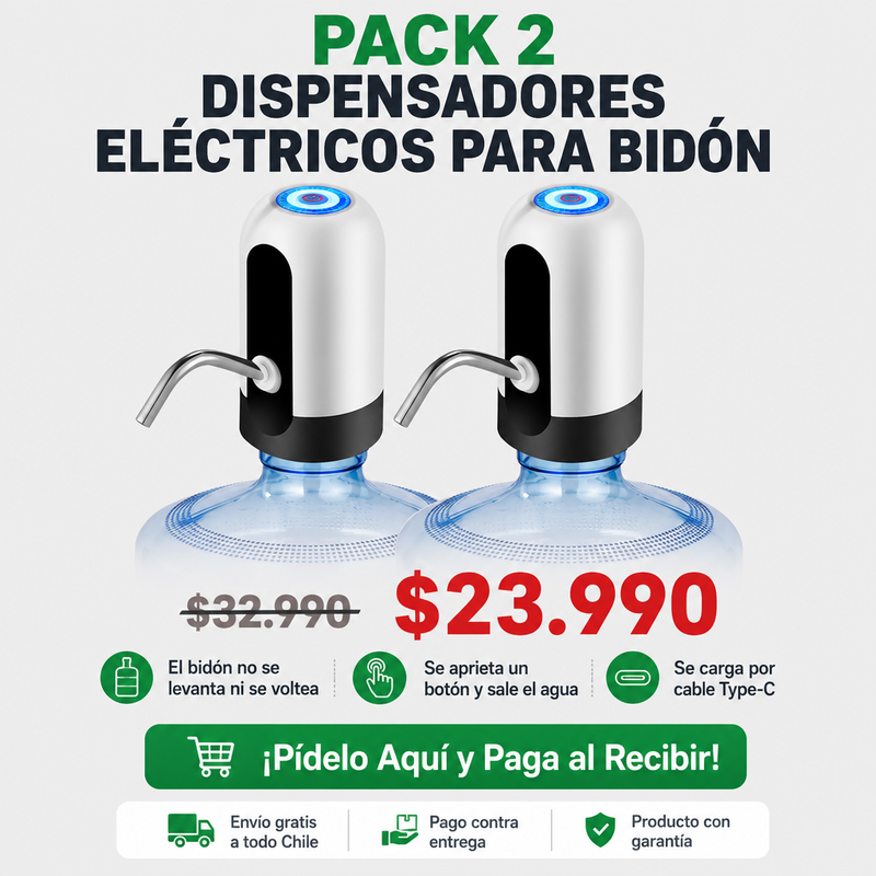 Pack 2 Dispensadores Eléctricos | El Bidón Queda en el Suelo | Envío Gratis