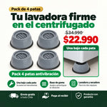 Pack 4 Patas Antivibración para Lavadora | Lavadora Firme en el Centrifugado | Envío Gratis