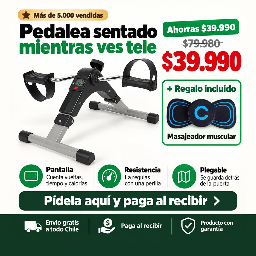 Pedalera con pantalla LCD y masajeador muscular de regalo
