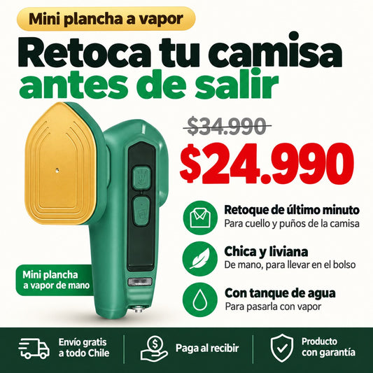 Mini Plancha a Vapor Portátil | Retoca tu Ropa Antes de Salir | Envío Gratis