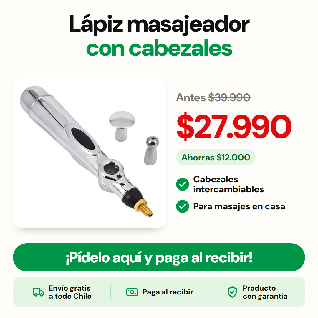 Lápiz masajeador con cabezales