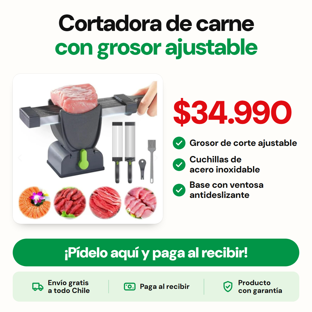 Cortadora de carne con grosor ajustable