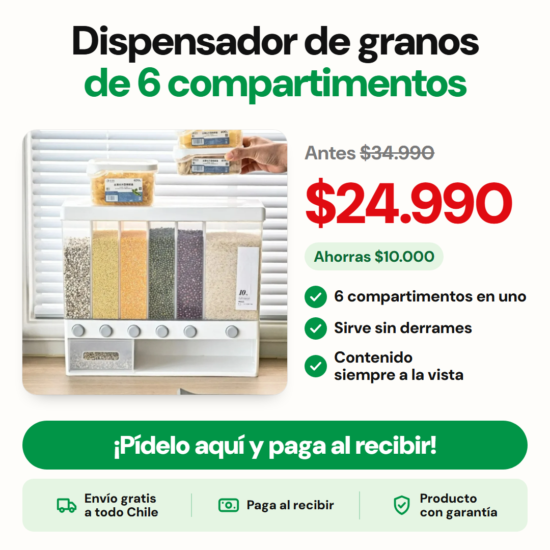 Dispensador de granos de 6 compartimentos