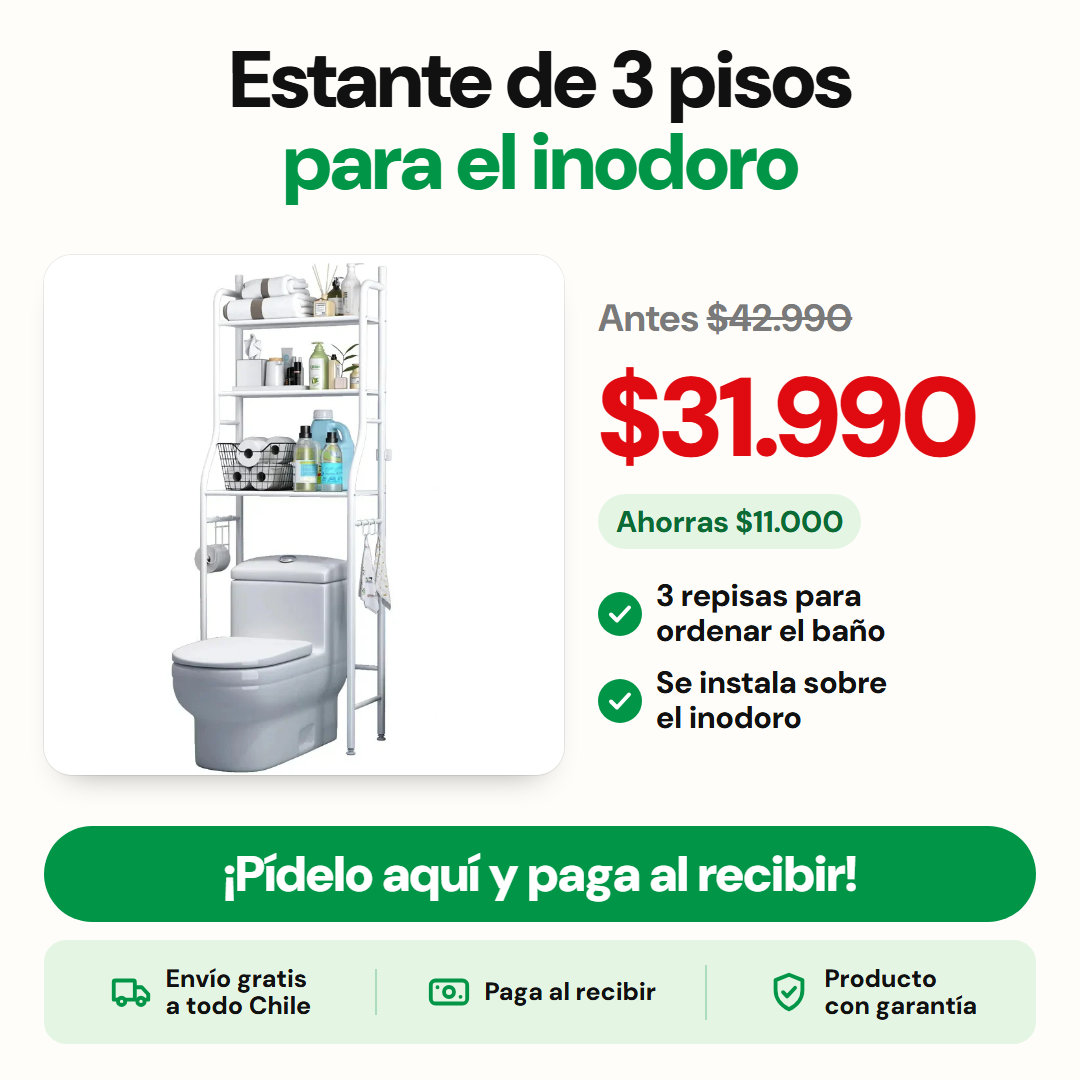 Estante de 3 pisos para el inodoro