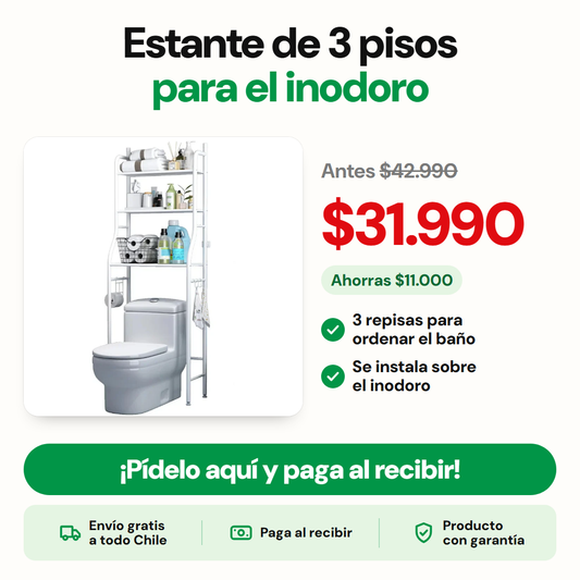 Estante de 3 pisos para el inodoro