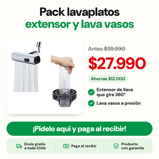Pack lavaplatos extensor y lava vasos
