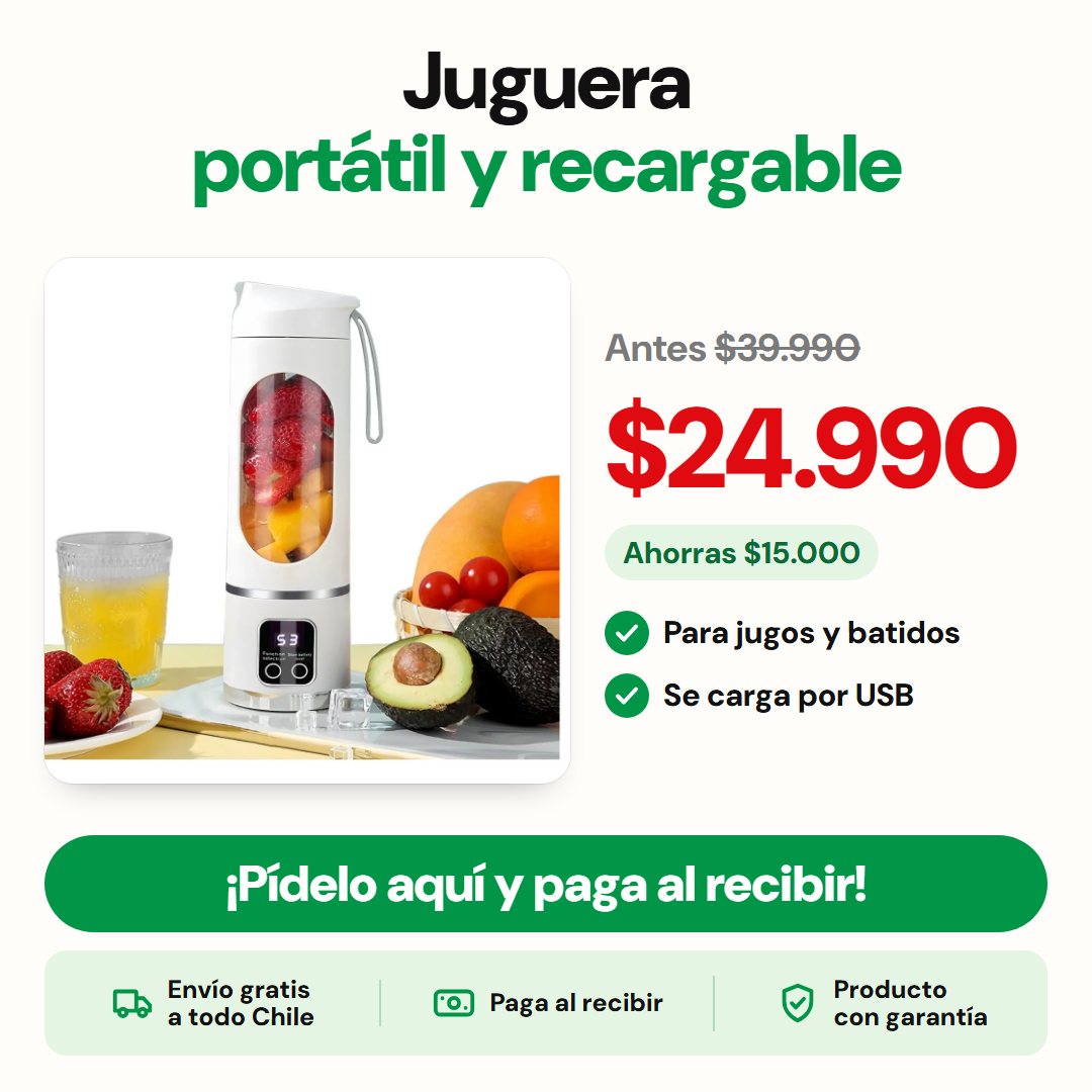 Juguera portátil y recargable