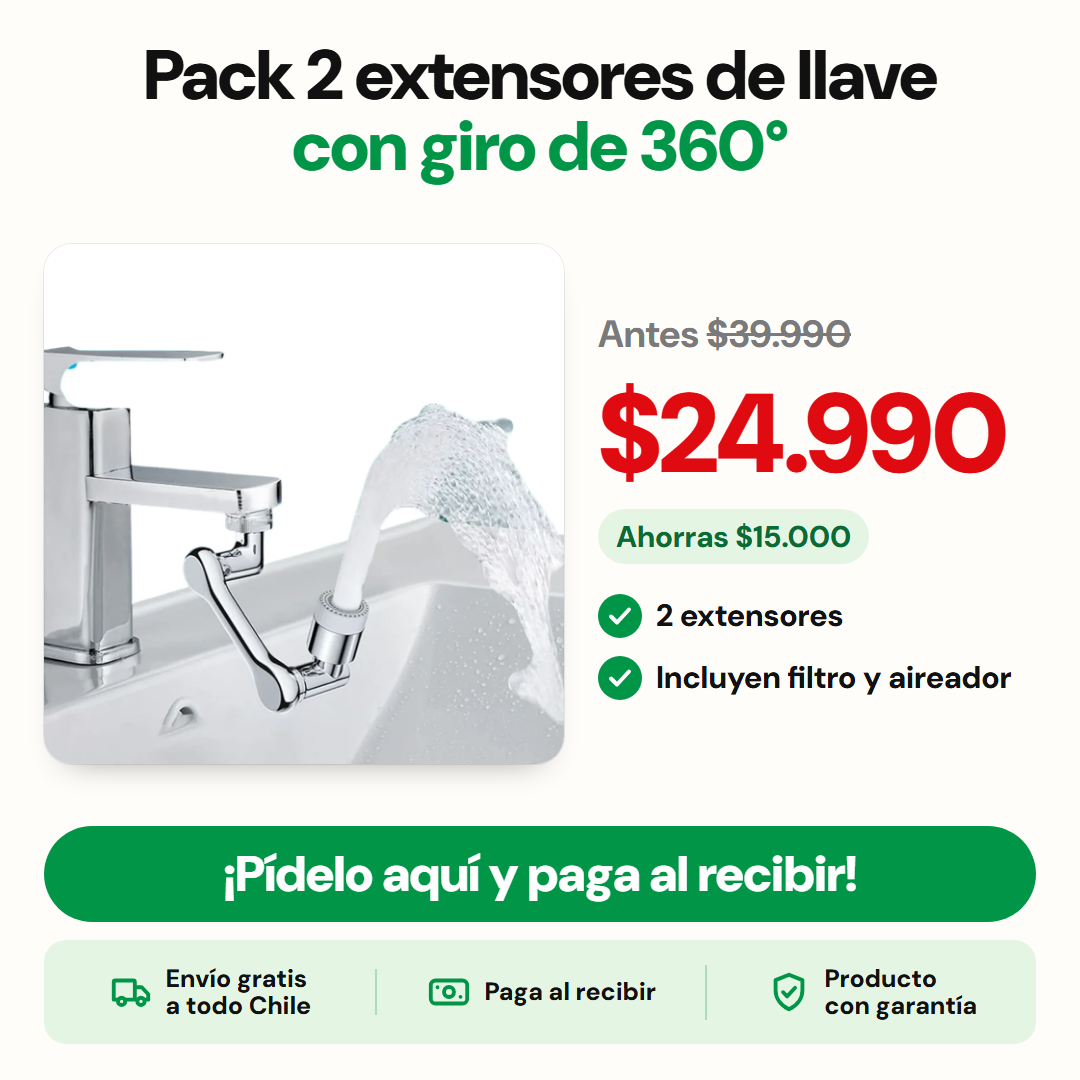 Pack 2 extensores de llave con giro de 360°