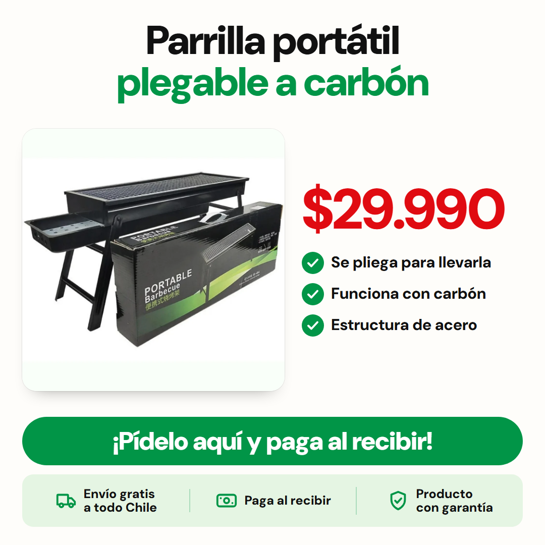 Parrilla portátil plegable a carbón