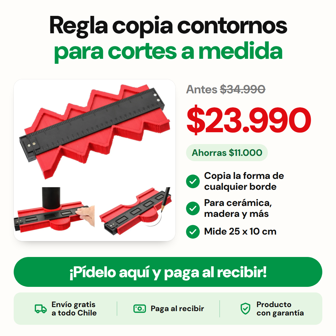 Regla copia contornos para cortes a medida