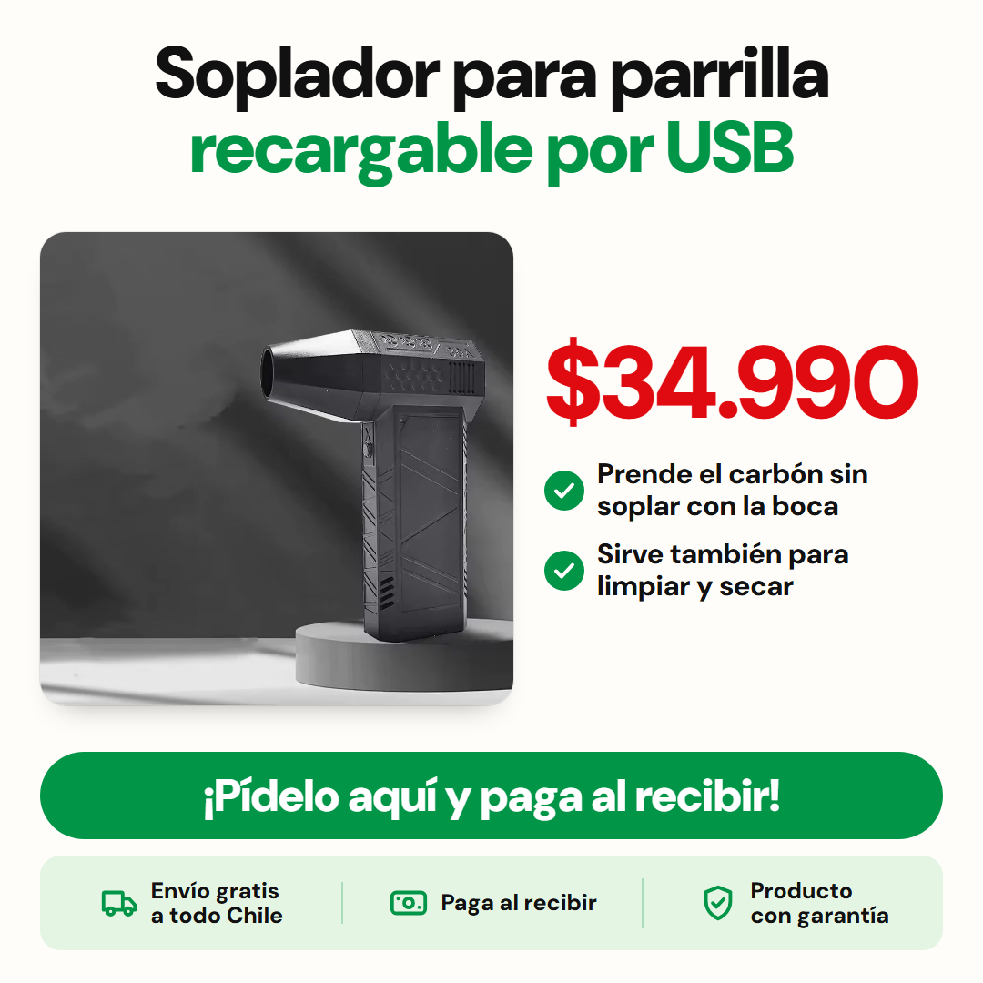 Soplador para parrilla recargable por USB
