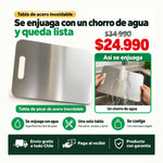 Tabla de Picar de Acero Inoxidable | Se Enjuaga y Queda Lista | Envío Gratis