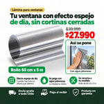 Vinil Espejo para Ventanas Rollo 60 cm x 5 m | Lo Instalas Tú Mismo | Envío Gratis